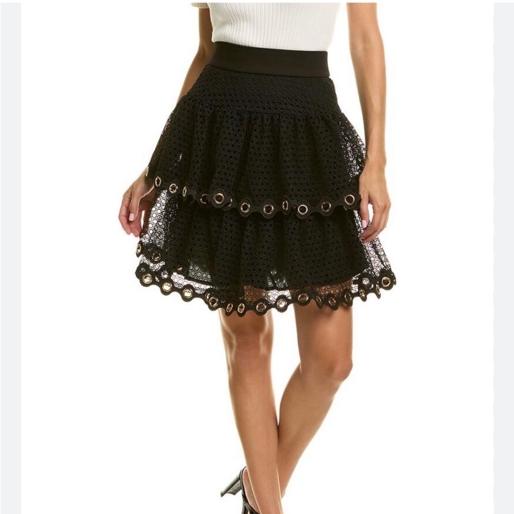 NWOT Maje black lace mini skirt